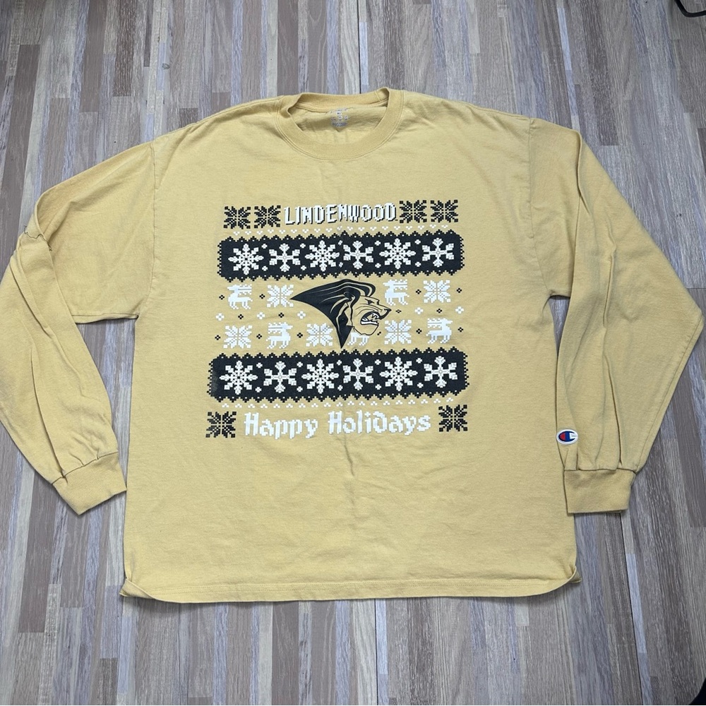 Champion Lindenwood Lions Holiday Long Sleeve T-Shirt, XL
